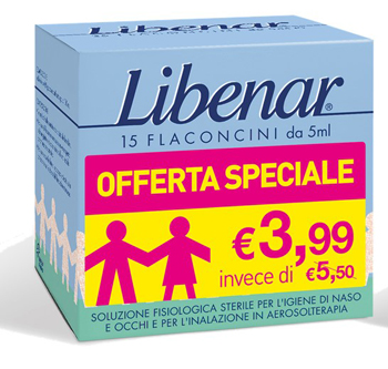 LIBENAR 15 FLACONCINI SOLUZIONE ISOTONICA 5 ML TAGLIO PREZZO - farmasconti.eu