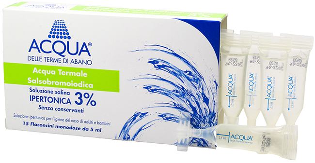 ACQUA DELLE TERME DI ABANO SOLUZIONE IPERTONICA 3% PER LAVAGGIO NASALE - farmasconti.eu