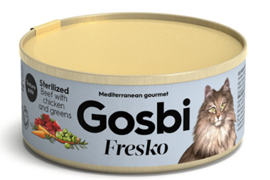 GOSBI FRESKO CAT STERILIZED BEEF CHICKEN GREENS 70 G - farmasconti.eu
