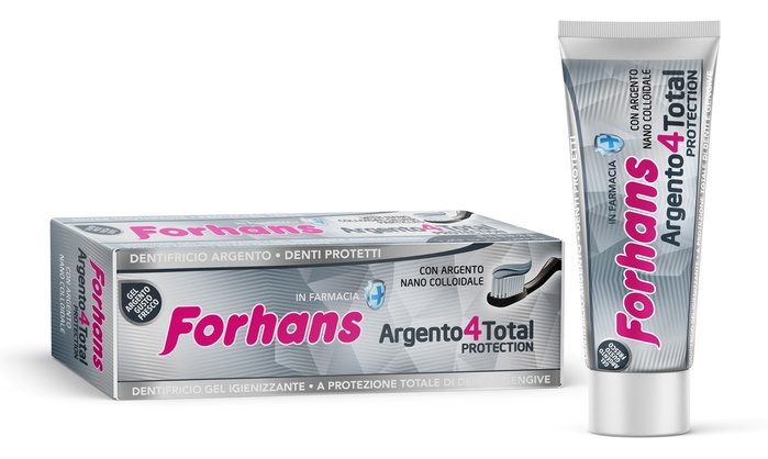 DENTIFRICIO SILVER 4 WHITE FORHANS 75 ML - farmasconti.eu