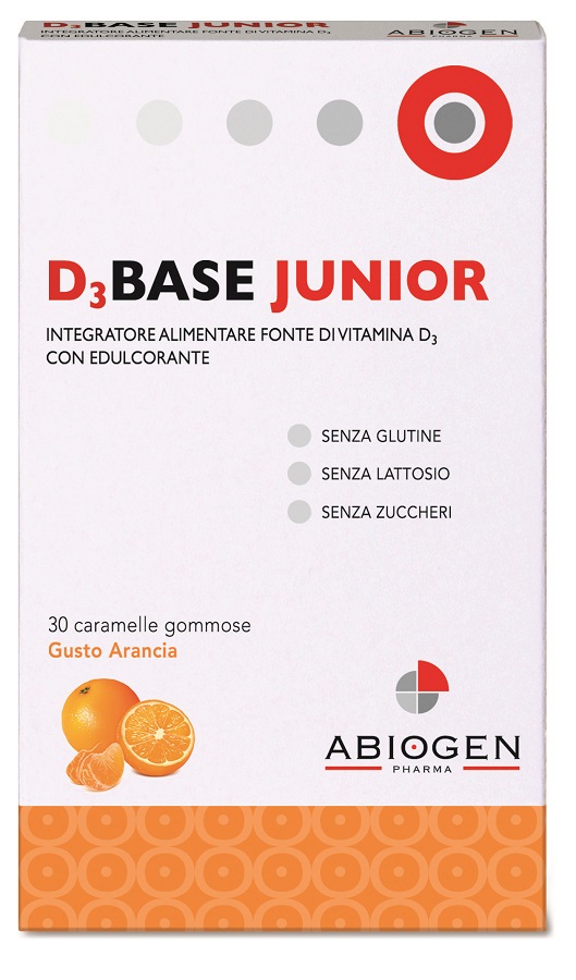 D3BASE JUNIOR 30 CARAMELLE GOMMOSE ARANCIA - farmasconti.eu