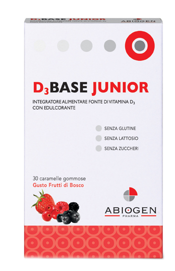 D3BASE JUNIOR 30 CARAMELLE GOMMOSE FRUTTI DI BOSCO - farmasconti.eu