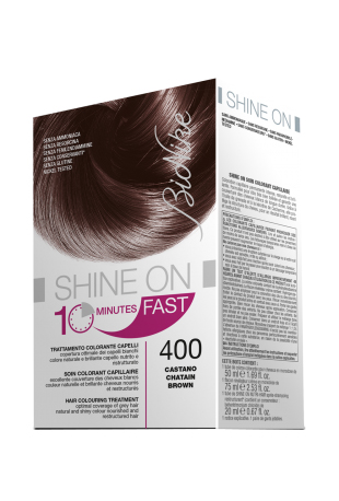 BIONIKE SHINE ON FAST TRATTAMENTO COLORANTE CAPELLI CASTANO 400 60 ML + TUBO 60 ML - farmasconti.eu