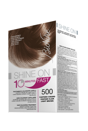 BIONIKE SHINE ON FAST TRATTAMENTO COLORANTE CAPELLI CASTANO CHIARO 500 FLACONE 60 ML + TUBO 60 ML - farmasconti.eu