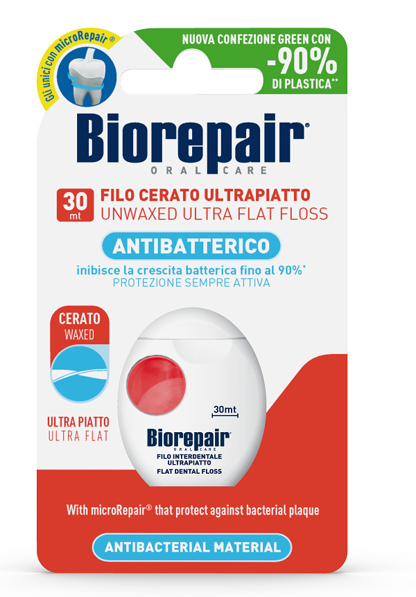 BIOREPAIR ORAL CARE ANTIBATTERICO FILO NON CERATO ULTRAPIATTO DENTI SENSIBILI 25+5 METRI - farmasconti.eu