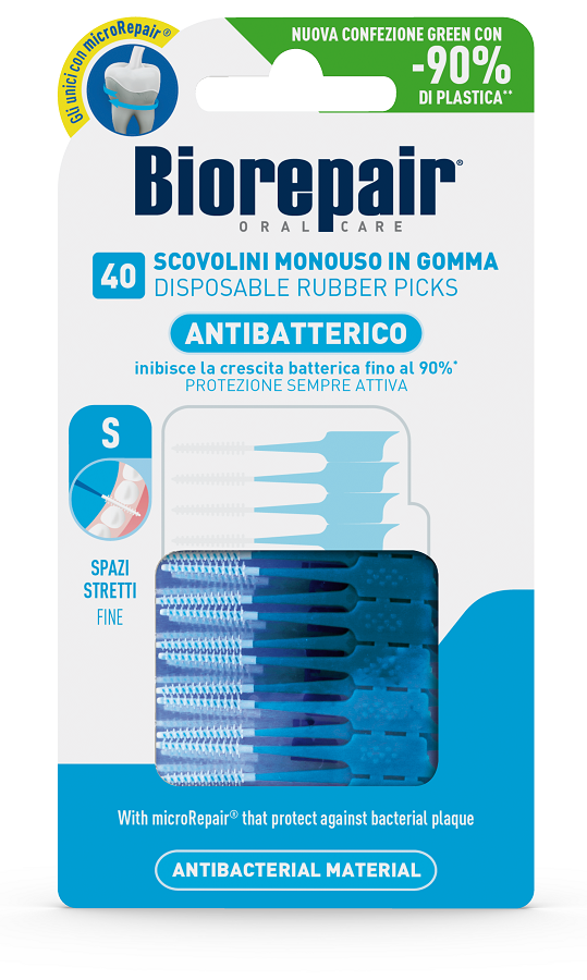 BIOREPAIR ORAL CARE ANTIBATTERICO SCOVOLINI MONOUSO IN GOMMA SPAZI STRETTI 40 PEZZI - farmasconti.eu