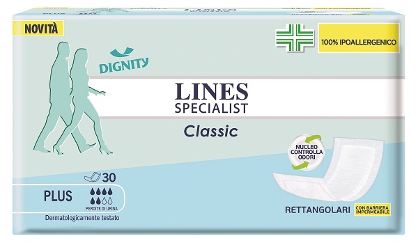 PANNOLONE LINES SPECIALIST CLASSIC RETTANGOLARE CON BARRIERA CONTROL 30 PEZZI - farmasconti.eu