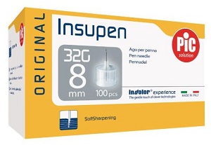 AGO PER PENNA PIC INSUPEN ORIGINAL GAUGE 32X8 MM 100 PEZZI - farmasconti.eu