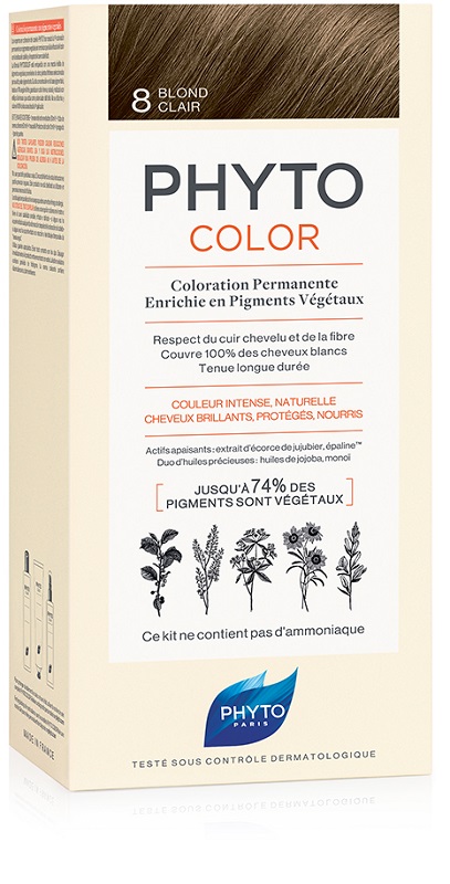 PHYTOCOLOR 8 BIONDO CHIARO 1 LATTE + 1 CREMA + 1 MASCHERA + 1 PAIO DI GUANTI - farmasconti.eu
