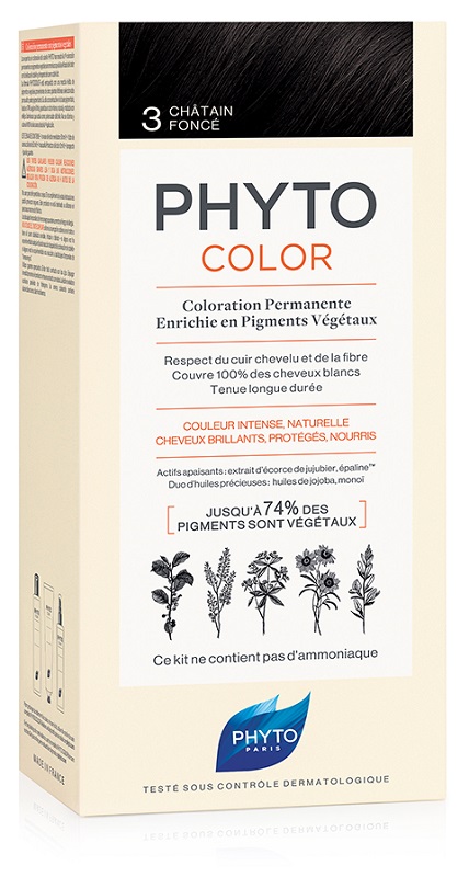 PHYTOCOLOR 3 CASTANO SCURO 1 LATTE + 1 CREMA + 1 MASCHERA + 1 PAIO DI GUANTI - farmasconti.eu