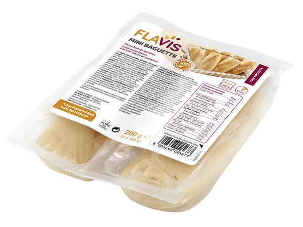 FLAVIS MINI BAGUETTE PANINI BIANCHI APROTEICI 2 PEZZI DA 100 G - farmasconti.eu