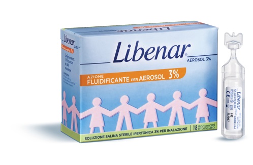 SOLUZIONE SALINA IPERTONICA 3% LIBENAR PER INALAZIONE CON AEROSOL 18 FLACONCINI MONOUSO X 4ML - farmasconti.eu