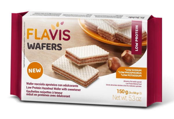 FLAVIS WAFERS NOCCIOLA APROTEICO 3 PORZIONI DA 50 G - farmasconti.eu