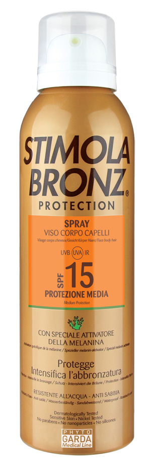 STIMOLABRONZ PROTECTION SPF15 SPRAY VISO CORPO E CAPELLI 150 ML - farmasconti.eu