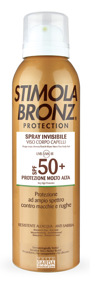 STIMOLABRONZ PROTECTION SPF50+ SPRAY INVISIBILE VISO CORPO CAPELLI 150 ML - farmasconti.eu