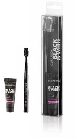 CURAPROX BLACK IS WHITE DENTIFRICI SBIANCANTI 1 DENTIFRICIO DA 10ML + 1 SPAZZOLINO - farmasconti.eu
