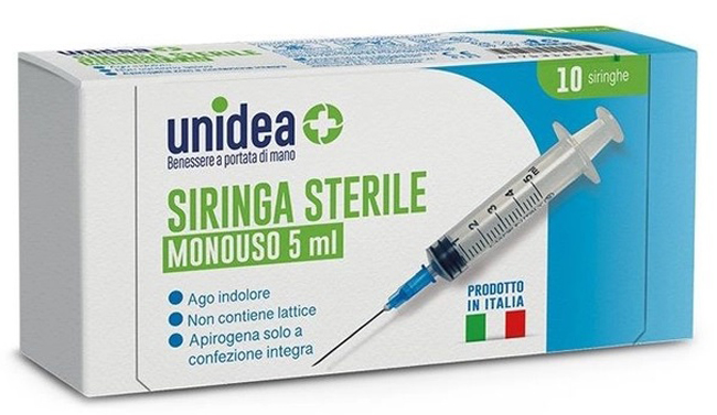 UNIDEA SIRINGA DA 5ML MONOUSO 10 PEZZI - farmasconti.eu