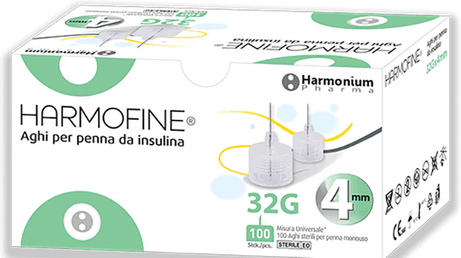 AGO HARMOFINE PENNA DA INSULINA GAUGE 32 4MM 100 PEZZI - farmasconti.eu