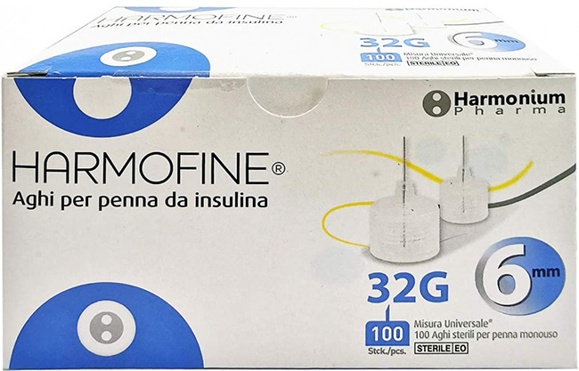 AGO HARMOFINE PENNA DA INSULINA GAUGE 32 6MM 100 PEZZI - farmasconti.eu