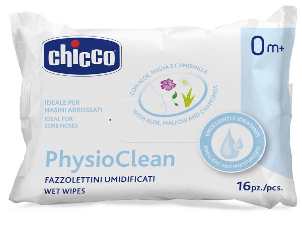 CHICCO FAZZOLETTINI UMIDIFICATI PHYSIOCLEAN 16 PEZZI - farmasconti.eu