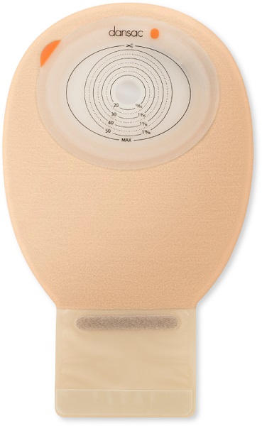 DANSAC NOVALIFE TRE 1 SACCA APERTA OPACA PIANA MIDI PER ILEOSTOMIA CON FINESTRA RITAGLIABILE 15-55X70 MM 420 ML 30 PEZZI - farmasconti.eu