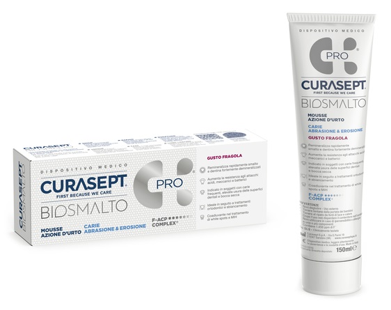 CURASEPT BIOSMALTO MOUSSE CARIE FRAGOLA 50 ML - farmasconti.eu