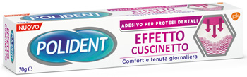 POLIDENT FISSATIVO EFFETTO CUSCINETTO ADESIVO PER PROTESI DENTALI 70 G - farmasconti.eu