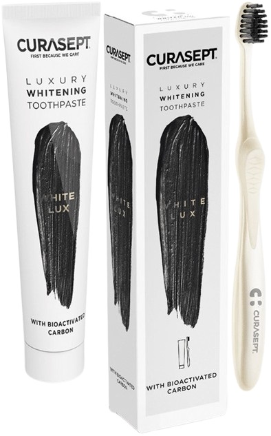 CURASEPT WHITE LUXURY WHITENING DENTIFRICIO 75 ML + SPAZZOLINO - farmasconti.eu