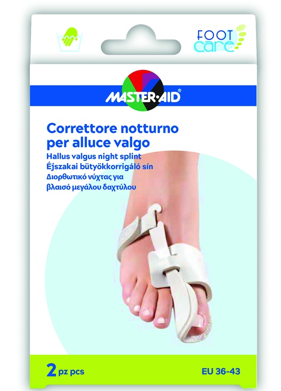CORRETTORE NOTTE ALLUCE VALGO MASTER-AID FOOTCARE 36-43 2 PEZZI D10 - farmasconti.eu