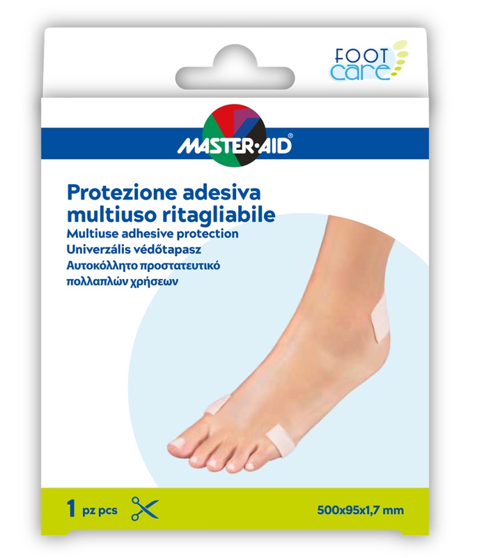 PROTEZIONE ADESIVA MULTIUSO MASTER-AID FOOTCARE RITAGLIABILE 50X9,5 CM A6 - farmasconti.eu