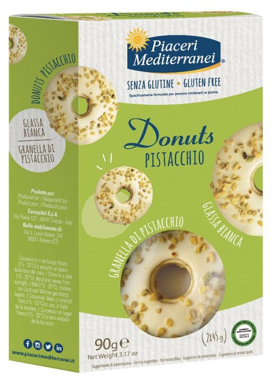 PIACERI MEDITERRANEI DONUTS PISTACCHIO 90 G - farmasconti.eu