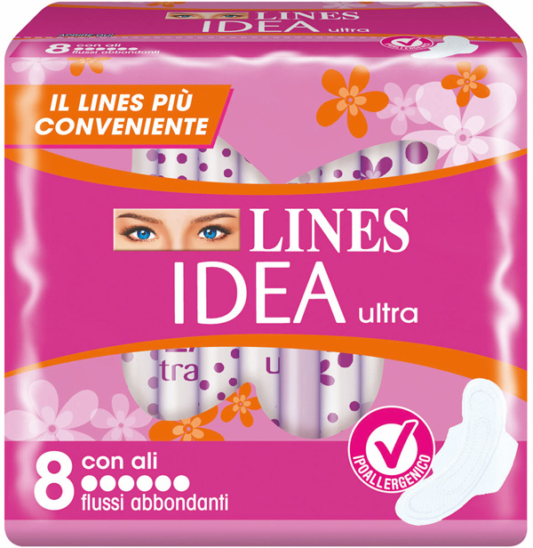 IDEA ULTRA ASSORBENTE FLUSSI ABBONDANTI CON ALI 8 PEZZI - farmasconti.eu
