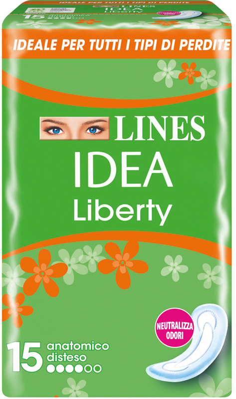 LINES IDEA ASSORBENTE LIBERTY ANATOMICO 15 PEZZI - farmasconti.eu