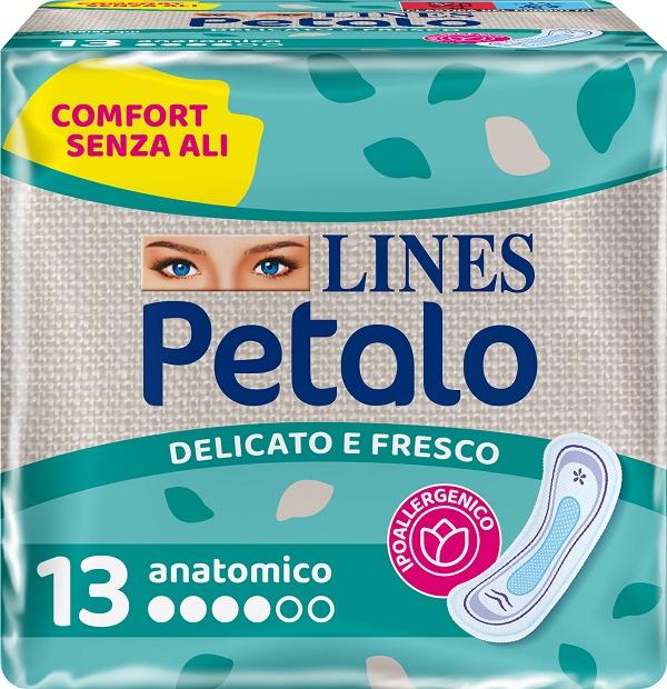 LINES PETALO BLU ASSORBENTE ANATOMICO 13 PEZZI - farmasconti.eu