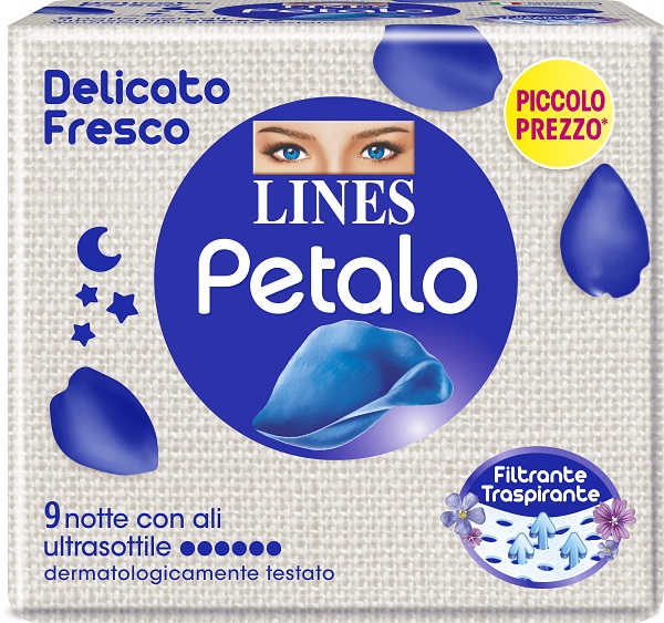LINES PETALO BLU ASSORBENTE NOTTE 9 PEZZI - farmasconti.eu