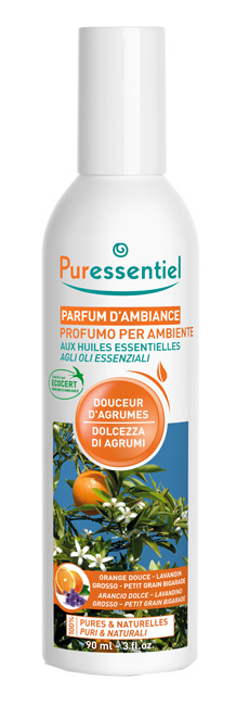 PURESSENTIEL PROFUMO AMBIENTE DOLCEZZA AGRUMI ECOCERT 90 ML - farmasconti.eu