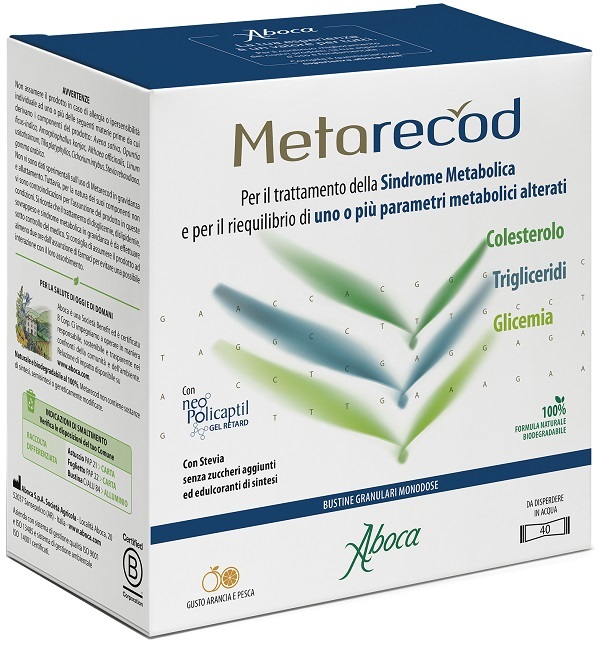 METARECOD 40 BUSTINE GRANULARI X 2,5G GUSTO ARANCIA E PESCA - farmasconti.eu