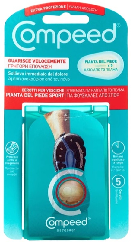 COMPEED CEROTTI PER VESCICHE PIANTA PIEDE SPORT 5 PEZZI - farmasconti.eu