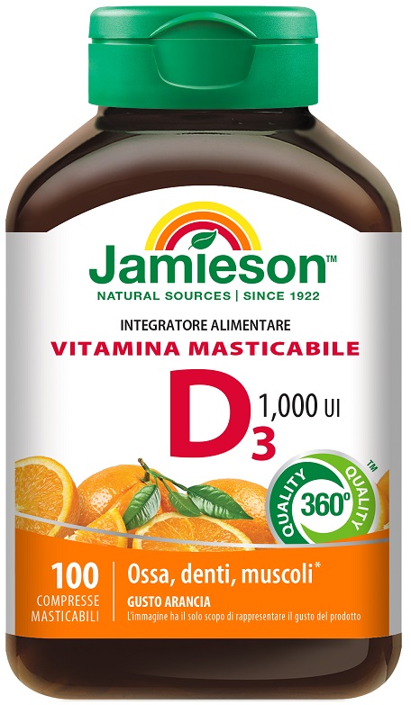 JAMIESON VITAMINA D MASTICABILE ARANCIA 100 COMPRESSE - farmasconti.eu