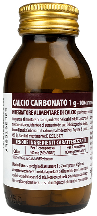 CALCIO CARBONATO NUOVA FORMULA 1 G 100 COMPRESSE - farmasconti.eu