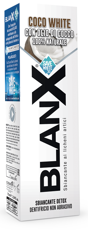 BLANX SBIANCANTE DETOX DENTIFRICIO COCO WHITE CON OLIO DI COCCO 75 ML - farmasconti.eu
