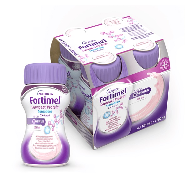 NUTRICIA FORTIMEL COMPACT PROTEIN GUSTO FRUTTI ROSSI RINFRESCANTI 4 BOTTIGLIE DA 125 ML - farmasconti.eu