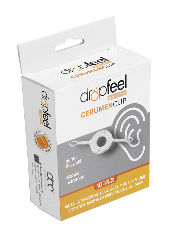 DROPFEEL CERUMEN CLIP CURETTA AURICOLARE PER RIMOZIONE CERUME 10 PEZZI - farmasconti.eu