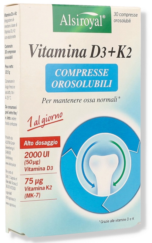 ALSIROYAL VITAMINA D3+K2 30 COMPRESSE OROSOLUBILI - farmasconti.eu
