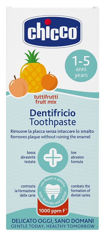 CHICCO DENTIFRICIO TUTTIFRUTTI DA 1 A 5 ANNI CON FLUORO - farmasconti.eu