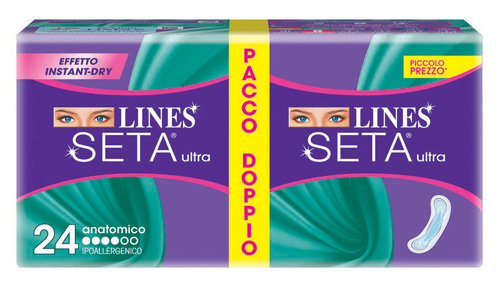 LINES SETA ULTRA ASSORBENTE ANATOMICO 24 PEZZI - farmasconti.eu