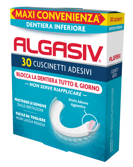 ALGASIV ADESIVO PER PROTESI DENTARIA INFERIORE 30 PEZZI - farmasconti.eu