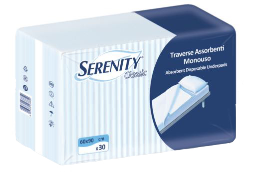 TRAVERSA SALVAMATERASSO PER INCONTINENZA SERENITY RELAX 60X90 CM 30 PEZZI - farmasconti.eu