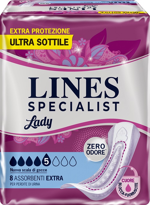 ASSORBENTI PER INCONTINENZA LINES SPECIALIST LADY 8 EXTRA 8 PEZZI - farmasconti.eu