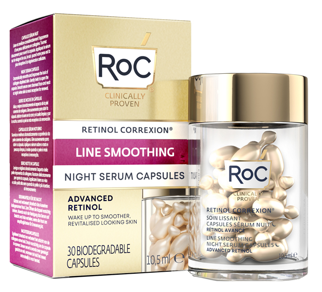 ROC RETINOL CORREXION LINE SMOOTHING SIERO VISO NOTTE 30 CAPSULE - farmasconti.eu